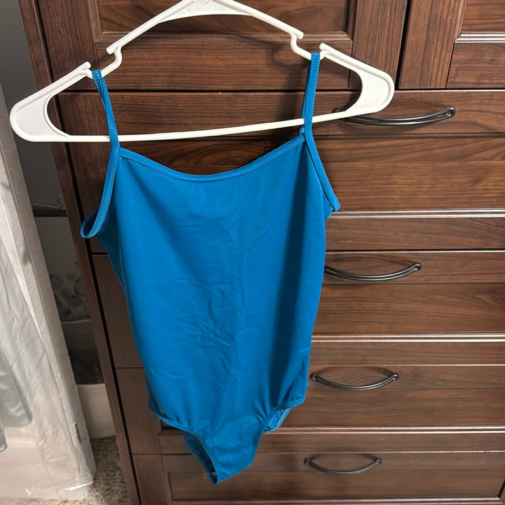 Women’s turquoise, leotard size medium